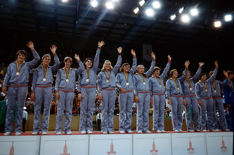 Женская олимпийская сборная СССР в 1980 году.