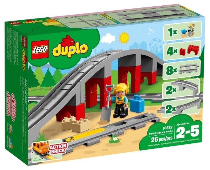 DUPLO 10872 Железнодорожный мост и рельсы